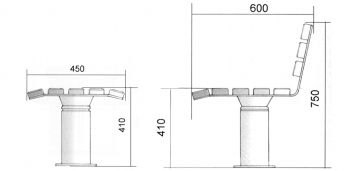 Banc urbain HARMONIE    - banc ou banquette -